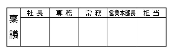 画像1: 回覧用ゴム印５マス(タイトル付) (1)