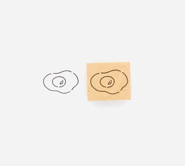 画像1: ゴム印（目玉焼き） (1)