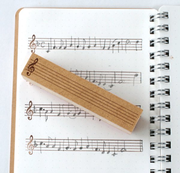 画像3: 五線譜のゴム印(ト音記号) (3)