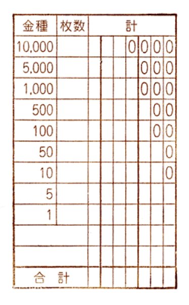 画像3: 金種表のゴム印 (3)